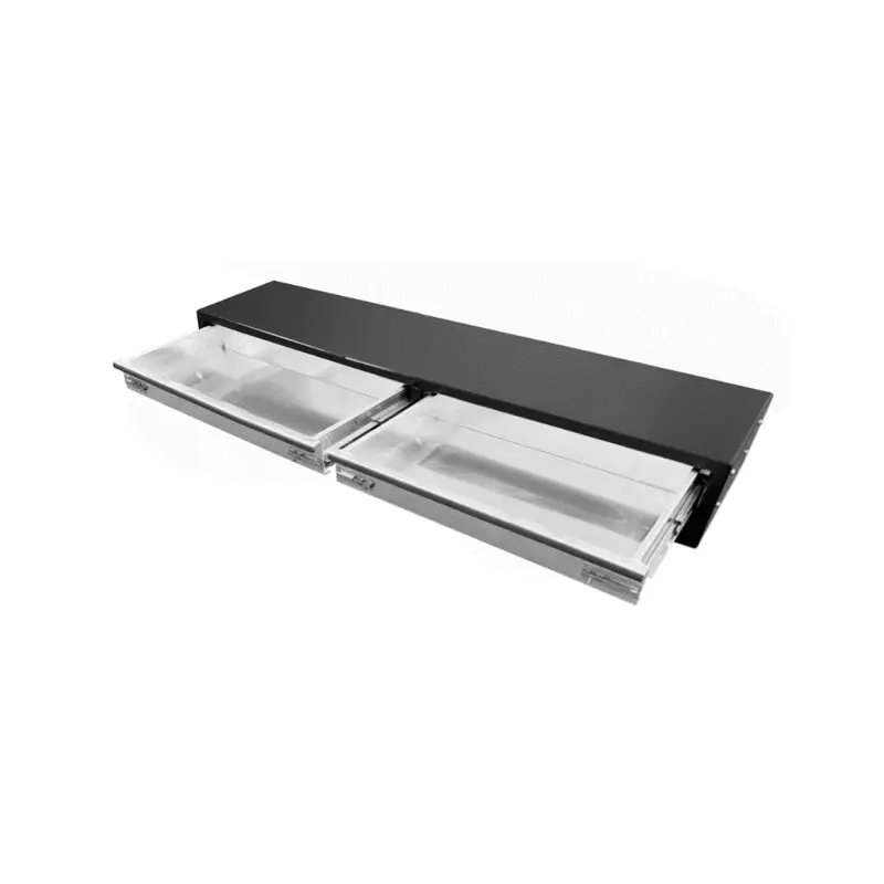 2DR-1542B Black Aluminium 2 Drawer
