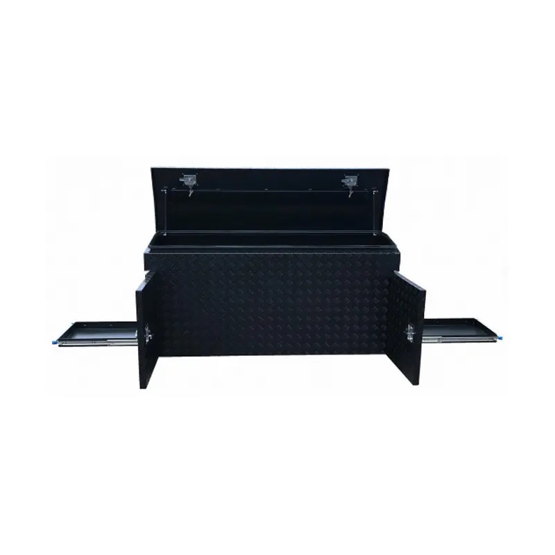 2000 × 550 × 800mm Black Aluminium Checker Caravan Box
