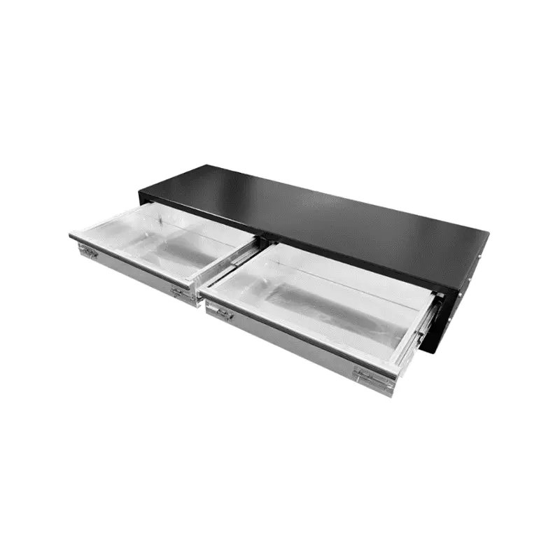 2DR-1242B Black Aluminium 2 Drawer