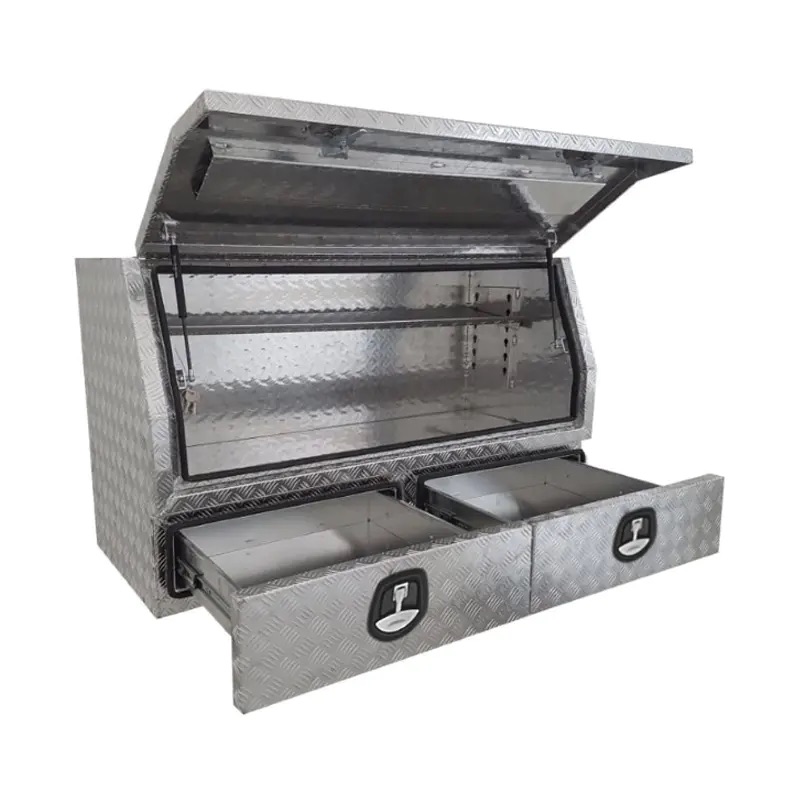 1500 × 600 × 820mm Aluminium Checker 3/4 Half Side Opening 2 Drawer