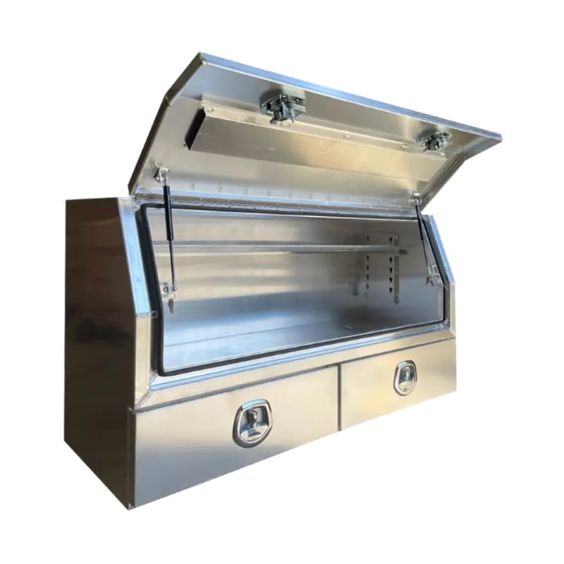 1400 × 600 × 820mm Aluminium 3/4 Half Side Opening 2 Drawer